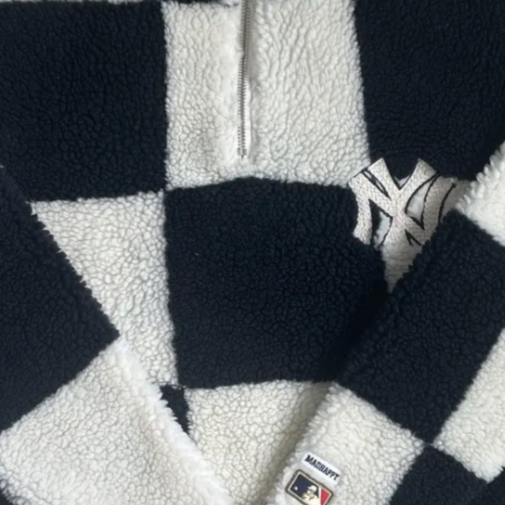 Mad happy New York Yankees Checkered Fleece Jacket